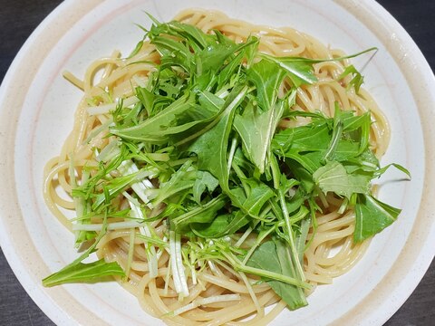 簡単！水菜とツナの和風スパゲティ